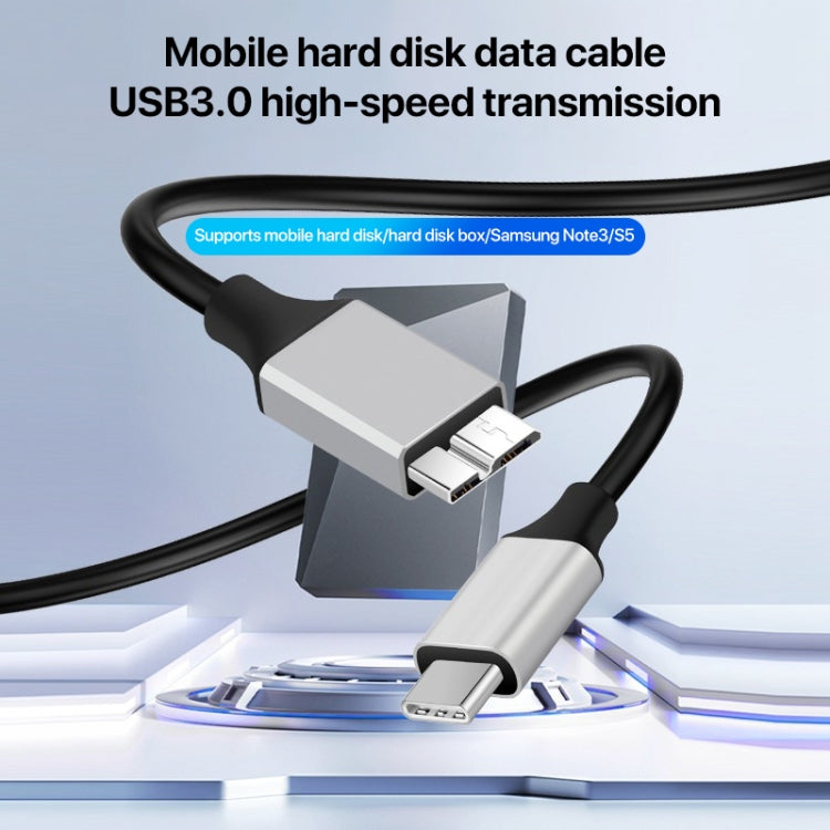 USB-C / Type-C 3.0 to Micro B Mobile Hard Disk Adapter Cable, Length:1m - USB 3.0 by buy2fix | Online Shopping UK | buy2fix