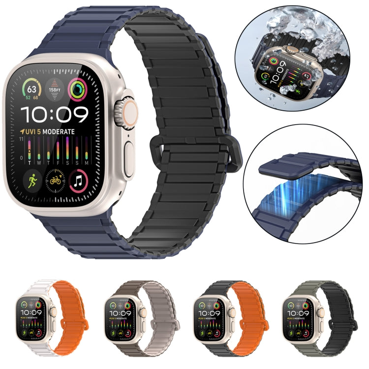 For Apple Watch SE 2023 44mm DUX DUCIS KJ Series Magnetic Buckle Silicone Watch Band(Starlight Orange) - Watch Bands by DUX DUCIS | Online Shopping UK | buy2fix