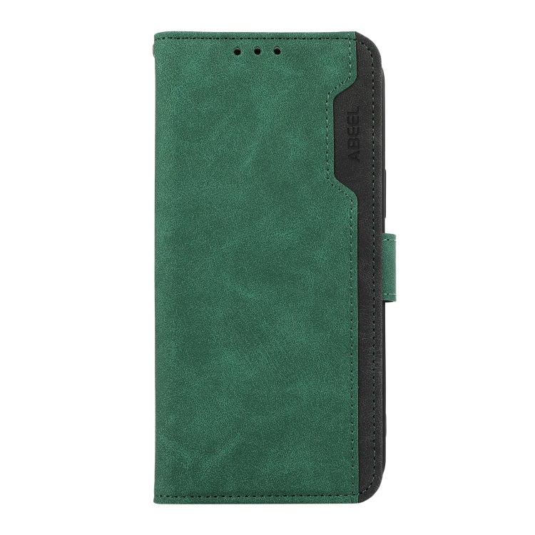 For OnePlus 13 ABEEL Color Block Magnetic RFID Leather Phone Case(Green-Black) - OnePlus Cases by buy2fix | Online Shopping UK | buy2fix