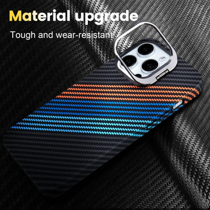 For iPhone 15 Plus Carbon Fiber Lens Holder MagSafe Magnetic Phone Case(Black) - iPhone 15 Plus Cases by buy2fix | Online Shopping UK | buy2fix