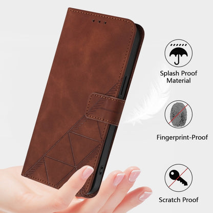 For Redmi K70 Ultra 5G Global Crossbody 3D Embossed Flip Leather Phone Case(Brown) - Xiaomi Cases by buy2fix | Online Shopping UK | buy2fix