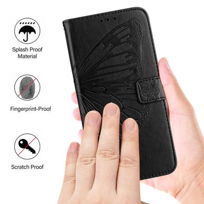 For Redmi K70 Ultra 5G Global Embossed Butterfly Leather Phone Case(Black) - Xiaomi Cases by buy2fix | Online Shopping UK | buy2fix