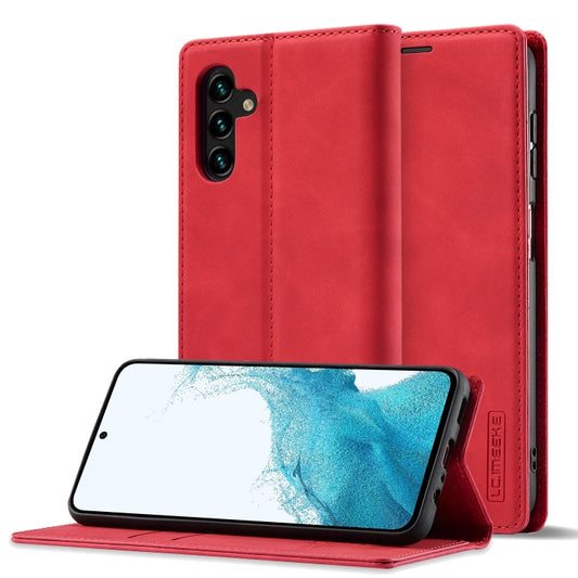 For Samsung Galaxy S24 FE 5G LC.IMEEKE Strong Magnetism Microfiber Leather Phone Case(Red) - Galaxy S24 FE 5G Cases by LC.IMEEKE | Online Shopping UK | buy2fix