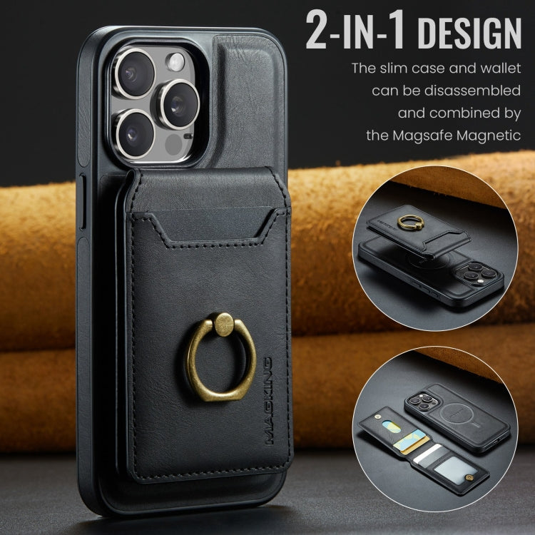 For iPhone 14 Plus DG.MING K1 MagSafe Detachable Wallet RFID Back Cover Phone Case(Black) - iPhone 14 Plus Cases by DG.MING | Online Shopping UK | buy2fix