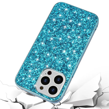 For iPhone 16 Pro Glitter Powder Shockproof TPU Phone Case(Blue) - iPhone 16 Pro Cases by buy2fix | Online Shopping UK | buy2fix