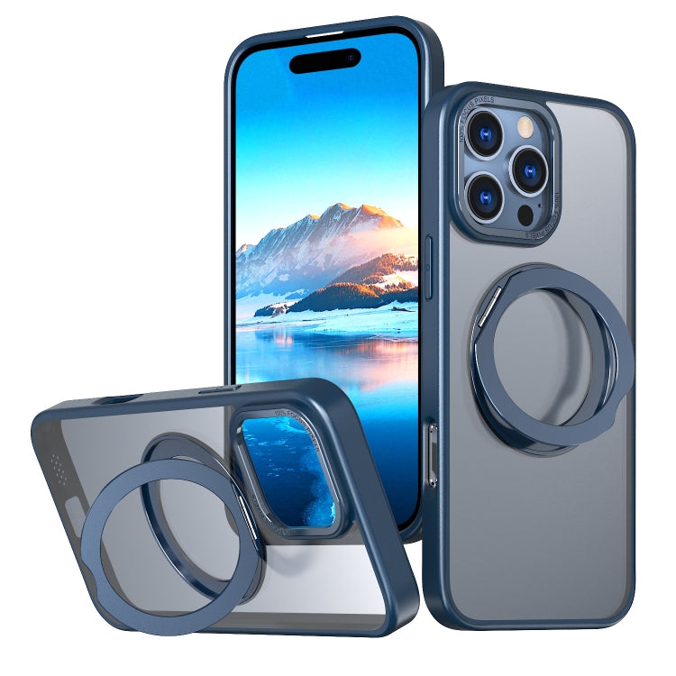 For iPhone 16 Pro Max Wing Series MagSafe Magnetic Ring Holder Phone Case(Blue) - iPhone 16 Pro Max Cases by buy2fix | Online Shopping UK | buy2fix