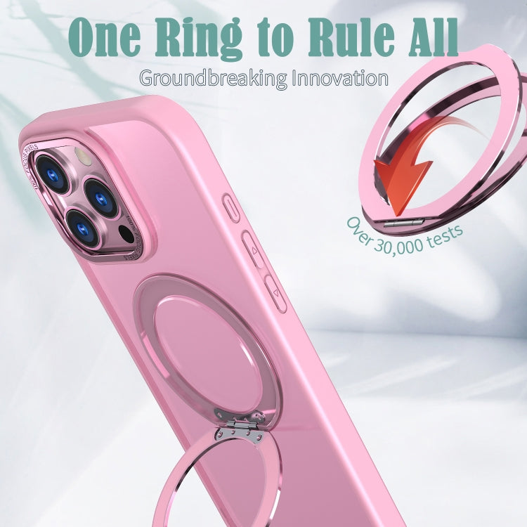 For iPhone 16 Pro Max Wing Series MagSafe Magnetic Ring Holder Phone Case(Pink) - iPhone 16 Pro Max Cases by buy2fix | Online Shopping UK | buy2fix