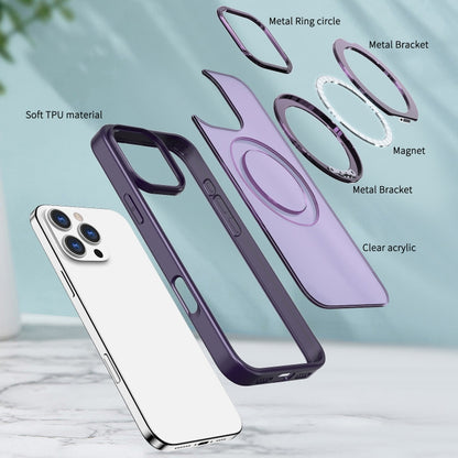 For iPhone 16 Pro Max Wing Series MagSafe Magnetic Ring Holder Phone Case(Dark Purple) - iPhone 16 Pro Max Cases by buy2fix | Online Shopping UK | buy2fix