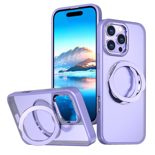 For iPhone 16 Pro Wing Series MagSafe Magnetic Ring Holder Phone Case(Light Purple) - iPhone 16 Pro Cases by buy2fix | Online Shopping UK | buy2fix