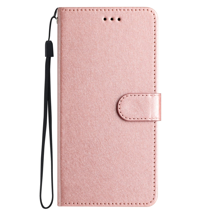 For iPhone 16 Plus Silk Texture Horizontal Flip Leather Phone Case(Rose Gold) - iPhone 16 Plus Cases by buy2fix | Online Shopping UK | buy2fix