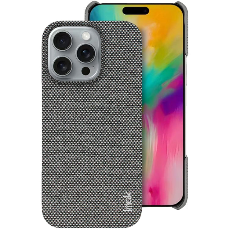 For iPhone 16 Pro imak Ruiyi Series Cloth Texture PU + PC Phone Case(Dark Grey) - iPhone 16 Pro Cases by imak | Online Shopping UK | buy2fix