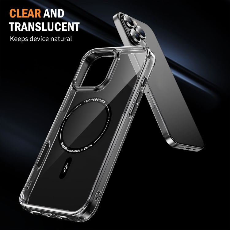 For iPhone 16 Pro Airbag Magsafe PC Hybrid TPU Phone Case(Clear Black) - iPhone 16 Pro Cases by buy2fix | Online Shopping UK | buy2fix