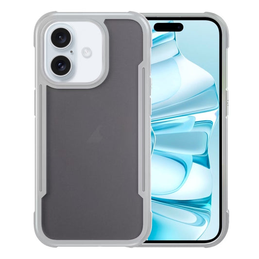 For iPhone 16 Skin Feel Frosted PC Hybrid TPU Phone Case(Grey) - iPhone 16 Cases by buy2fix | Online Shopping UK | buy2fix