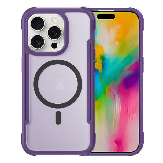 For iPhone 16 Pro Max Skin Feel Frosted MagSafe Magnetic PC Hybrid TPU Phone Case(Purple) - iPhone 16 Pro Max Cases by buy2fix | Online Shopping UK | buy2fix