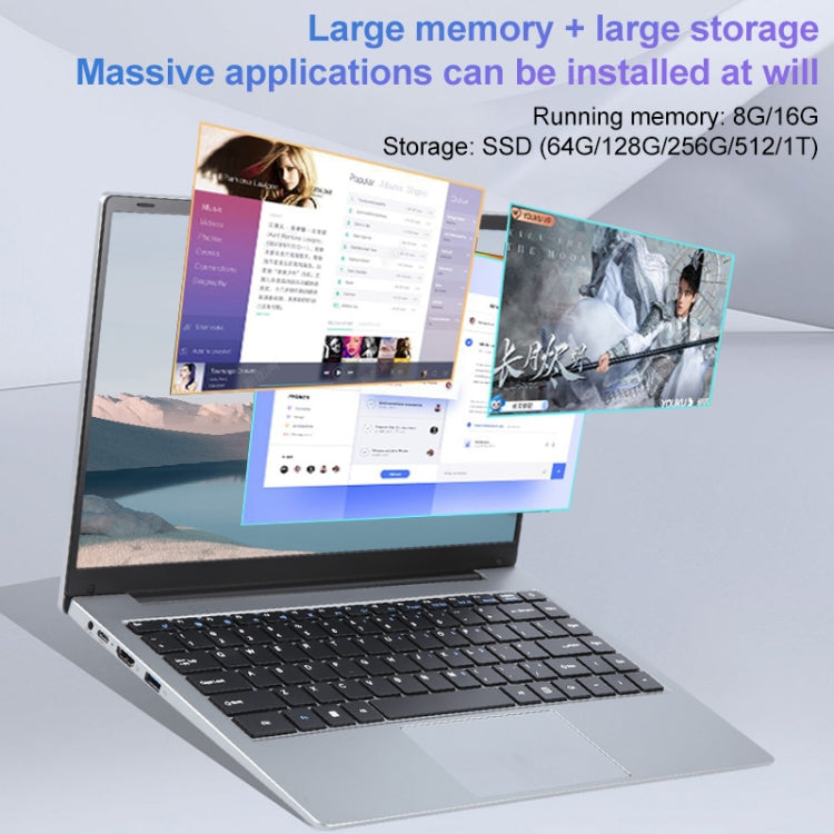 14 inch Windows 11 Laptop, 16GB+512GB, Gen 5th Intel Core i5 CPU, 180 Degree Rotation Axis(Silver) - Others by buy2fix | Online Shopping UK | buy2fix