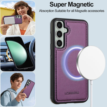 For Samsung Galaxy A55 5G LC.IMEEKE L2 Series Detachable Magsafe PU Phone Case with Lanyard(Purple) - Galaxy Phone Cases by LC.IMEEKE | Online Shopping UK | buy2fix