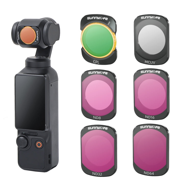 For DJI Osmo Pocket 3 Sunnylife Camera Lens Magnetic Metal Filter, No Impact On Gimbal Reset, Filter:6 in 1 UV CPL ND8-64 - Lens Accessories by Sunnylife | Online Shopping UK | buy2fix