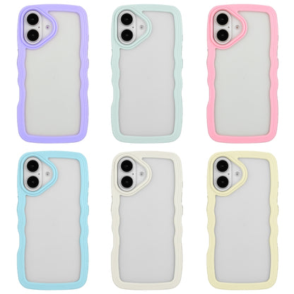 For iPhone 16 Plus Candy Color Wave TPU Clear PC Phone Case(Purple) - iPhone 16 Plus Cases by buy2fix | Online Shopping UK | buy2fix