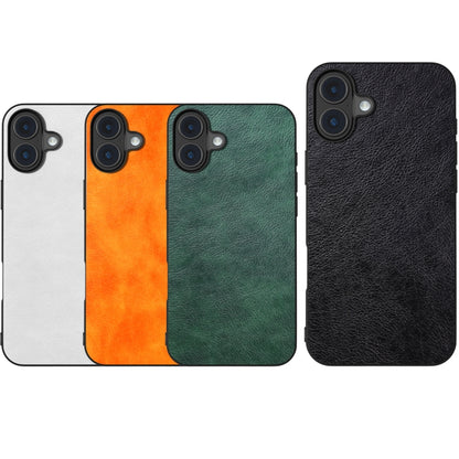 For iPhone 16 Plus Dual Color Lichi Texture PU Phone Case(Green) - iPhone 16 Plus Cases by buy2fix | Online Shopping UK | buy2fix