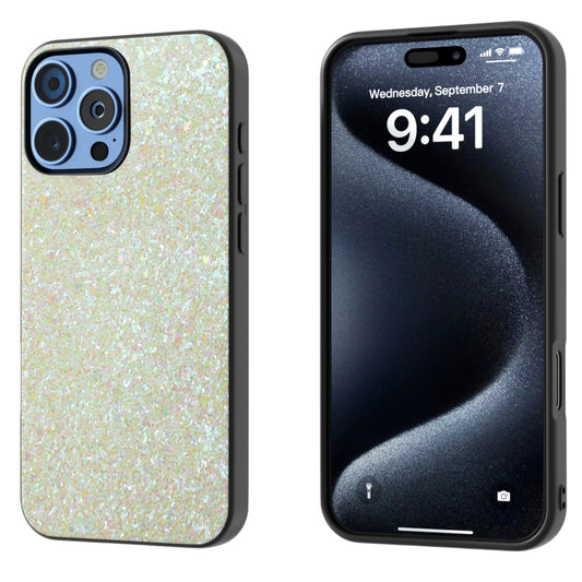 For iPhone 16 Pro Max Black Frame Colorful Glitter Phone Case(Gold) - iPhone 16 Pro Max Cases by buy2fix | Online Shopping UK | buy2fix