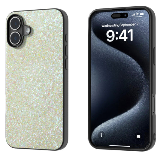 For iPhone 16 Plus Black Frame Colorful Glitter Phone Case(Gold) - iPhone 16 Plus Cases by buy2fix | Online Shopping UK | buy2fix