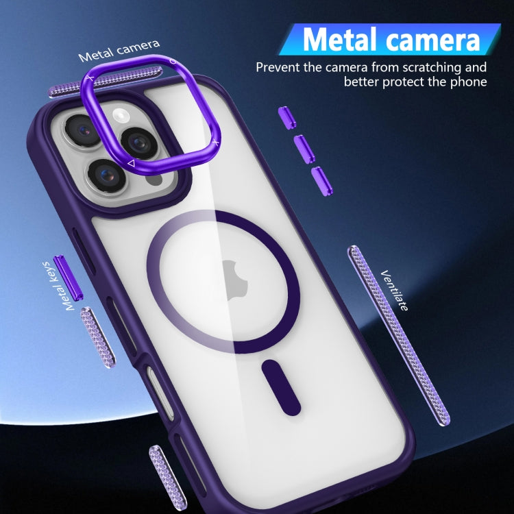 For iPhone 16 Pro Breathable Skin Feel Transparent MagSafe Magnetic Phone Case(Orange) - iPhone 16 Pro Cases by buy2fix | Online Shopping UK | buy2fix