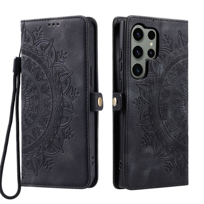 For Samsung Galaxy S25 Ultra 5G Skin Feel Totem Embossed Leather Phone Case(Black) - Galaxy S25 Ultra 5G Cases by buy2fix | Online Shopping UK | buy2fix