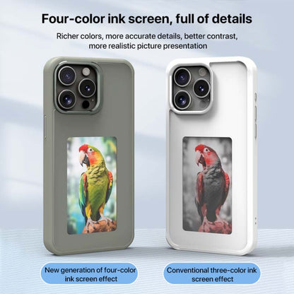 For iPhone 16 Four-Color E-ink Screen NFC DIY Phone Case(Blue) - iPhone 16 Cases by buy2fix | Online Shopping UK | buy2fix