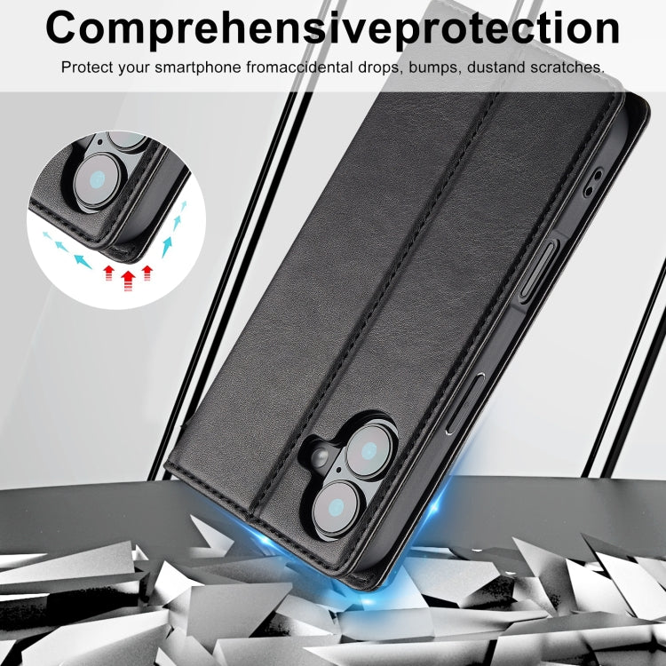 For iPhone 16 Plus LC.IMEEKE RFID Anti-theft Leather Phone Case(Black) - iPhone 16 Plus Cases by LC.IMEEKE | Online Shopping UK | buy2fix