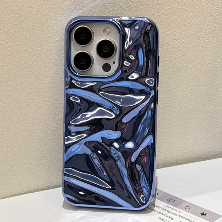 For iPhone 16 Plus Water Ripple Electroplating Paint TPU Phone Case(Dark Blue) - iPhone 16 Plus Cases by buy2fix | Online Shopping UK | buy2fix