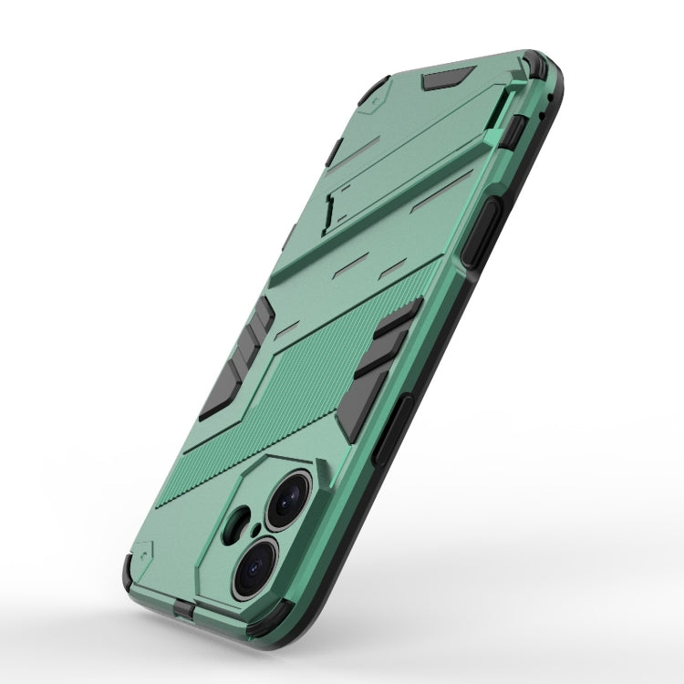 For iPhone 16 Punk Armor 2 in 1 PC + TPU Phone Case with Holder(Green) - iPhone 16 Cases by buy2fix | Online Shopping UK | buy2fix