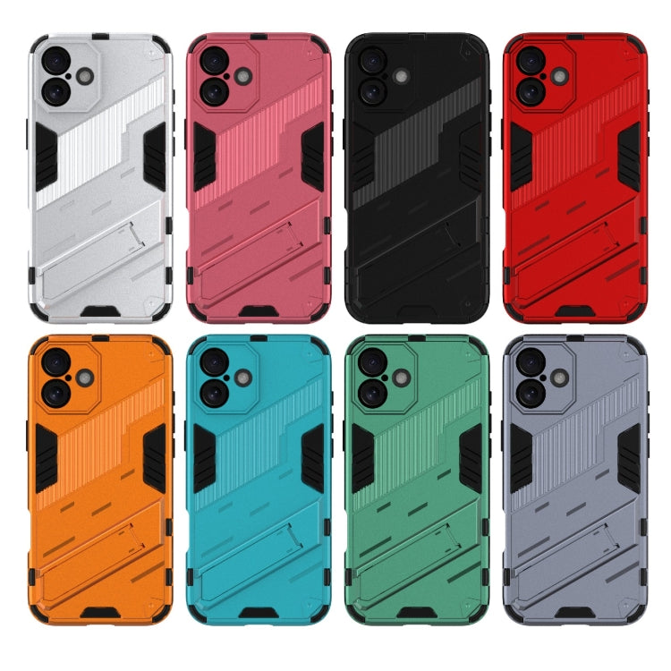 For iPhone 16 Punk Armor 2 in 1 PC + TPU Phone Case with Holder(Orange) - iPhone 16 Cases by buy2fix | Online Shopping UK | buy2fix