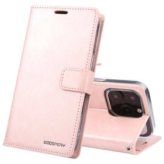 For iPhone 16 Pro GOOSPERY BLUE MOON Crazy Horse Texture Leather Phone Case(Rose Gold) - iPhone 16 Pro Cases by GOOSPERY | Online Shopping UK | buy2fix