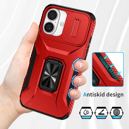 For iPhone 16 Sliding Camshield Holder Phone Case(Red) - iPhone 16 Cases by buy2fix | Online Shopping UK | buy2fix