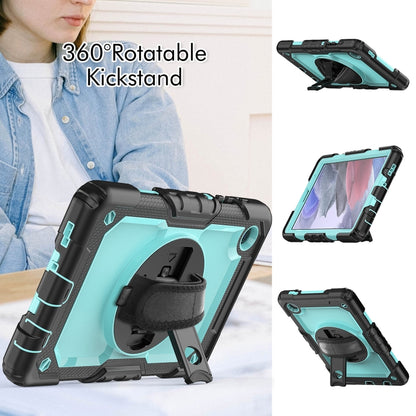 For Samsung Galaxy Tab A7 Lite T220 Silicone Hybrid PC Tablet Case with Shoulder Strap(Light Blue + Black) - Tab A7 Lite T220 / T225 by buy2fix | Online Shopping UK | buy2fix