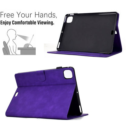 For iPad Pro 11 2024 Cats Embossed Leather Smart Tablet Case(Purple) - iPad Pro 11 2024 Cases by buy2fix | Online Shopping UK | buy2fix