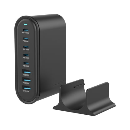 YMX-968 268W 5Type-C, 3USB 8-Ports Desktop Fast Charger, Plug Type:UK Plug(Black) - Multifunction Charger by buy2fix | Online Shopping UK | buy2fix