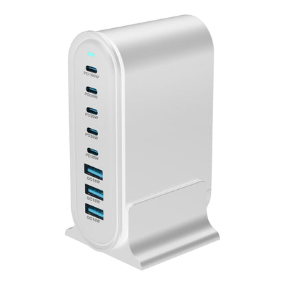 YMX-968 268W 5Type-C, 3USB 8-Ports Desktop Fast Charger, Plug Type:UK Plug(White) - Multifunction Charger by buy2fix | Online Shopping UK | buy2fix