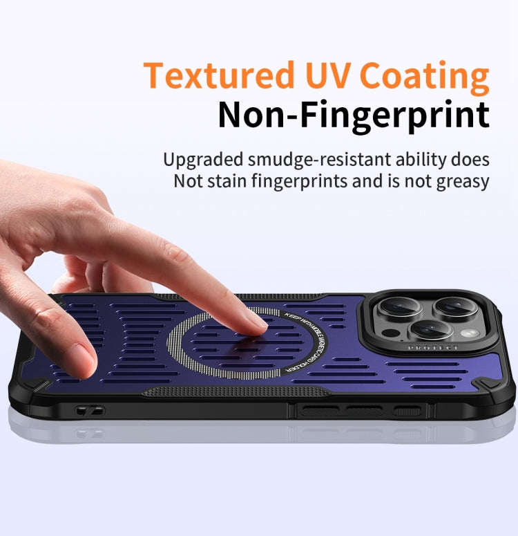 For iPhone 16 Ice Front Cooling MagSafe Magnetic Phone Case(Black) - iPhone 16 Cases by buy2fix | Online Shopping UK | buy2fix