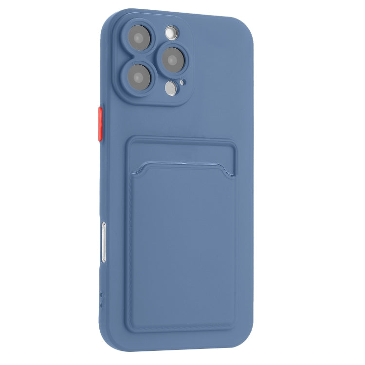 For iPhone 16 Pro Max Skin Feel Card Contrast Color Button TPU Phone Case(Gray) - iPhone 16 Pro Max Cases by buy2fix | Online Shopping UK | buy2fix