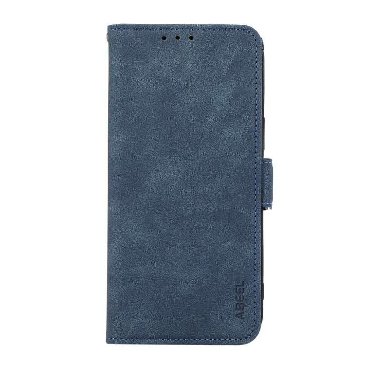 For Samsung Galaxy S25 Ultra 5G ABEEL Frosted Magnetic RFID Leather Phone Case(Blue) - Galaxy S25 Ultra 5G Cases by buy2fix | Online Shopping UK | buy2fix