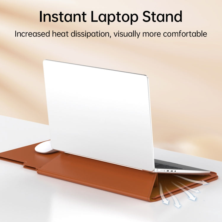 Multifunctional Laptop PU Magnetic Stand Split Liner Bag with Mouse Pad Function, Size:15 inch(Black) - 15 inch by buy2fix | Online Shopping UK | buy2fix