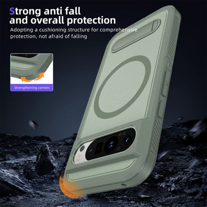 For Google Pixel 9 Guard MagSafe Holder Matte PC Hybrid TPU Phone Case(Green) - Google Cases by buy2fix | Online Shopping UK | buy2fix