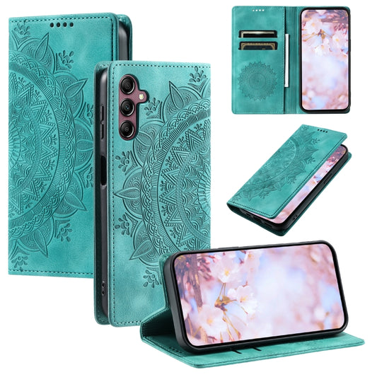 For Samsung Galaxy S25 5G Totem Embossed Magnetic Leather Phone Case(Green) - Galaxy S25 5G Cases by buy2fix | Online Shopping UK | buy2fix