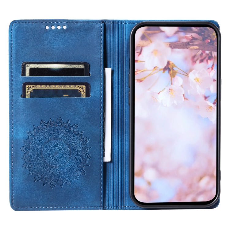 For Samsung Galaxy S25 Ultra 5G Totem Embossed Magnetic Leather Phone Case(Blue) - Galaxy S25 Ultra 5G Cases by buy2fix | Online Shopping UK | buy2fix