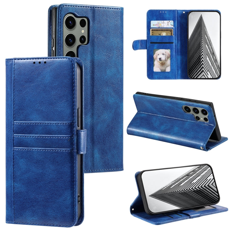 For Samsung Galaxy S25 Ultra 5G Simple 6-Card Wallet Leather Phone Case(Blue) - Galaxy S25 Ultra 5G Cases by buy2fix | Online Shopping UK | buy2fix