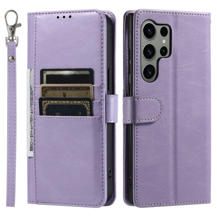 For Samsung Galaxy S25 Ultra 5G Simple 6-Card Wallet Leather Phone Case(Purple) - Galaxy S25 Ultra 5G Cases by buy2fix | Online Shopping UK | buy2fix