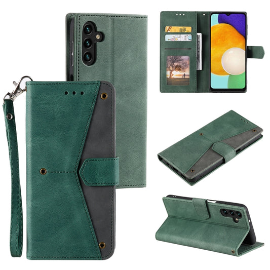 For Samsung Galaxy S25 5G Nail Skin Feel Stitching Calf Texture Leather Phone Case(Green) - Galaxy S25 5G Cases by buy2fix | Online Shopping UK | buy2fix