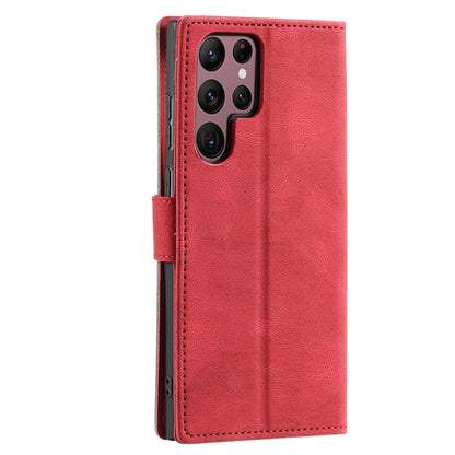 For Samsung Galaxy S25 Ultra 5G Nail Skin Feel Stitching Calf Texture Leather Phone Case(Red) - Galaxy S25 Ultra 5G Cases by buy2fix | Online Shopping UK | buy2fix