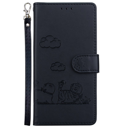 For Samsung Galaxy S25 Ultra 5G Cute Cats RFID Leather Phone Case(Black) - Galaxy S25 Ultra 5G Cases by buy2fix | Online Shopping UK | buy2fix